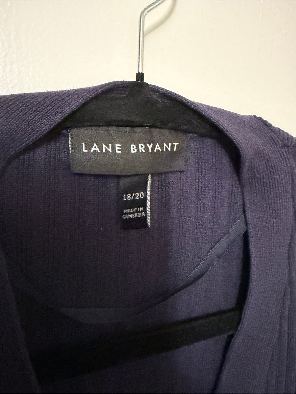Lane Bryant Navy Ribbed Button-Front Cardigan - Picture 3 of 4